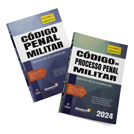 Combo Livros Lei Seca Militar C贸digo Penal Militar e C贸digo de Processo Penal Militar Foto 1