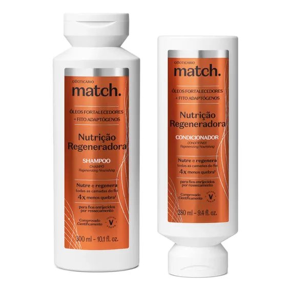 Combo Match Nutrição Regeneradora: Shampoo + Condicionador Foto 1