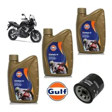 Combo Óleo + Filtro Gulf 10w40 Sintético Kawasaki Versys 650 Foto  mini 1