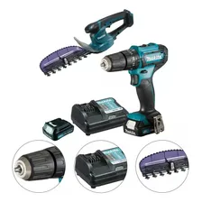 Combo Parafusadeira Hp333dwyx3 + Aparador Uh201dz 12v Makita Foto mini 4