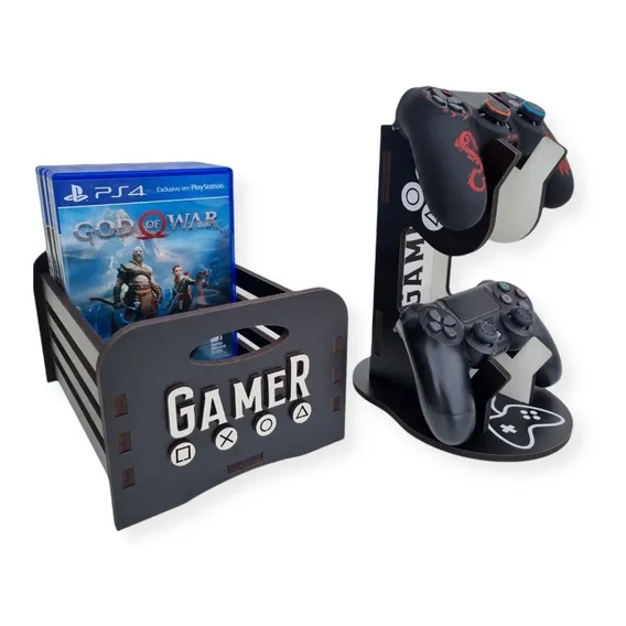 Combo Porta Jogos, Case P/ Games Porta Controles Mdf Foto 1