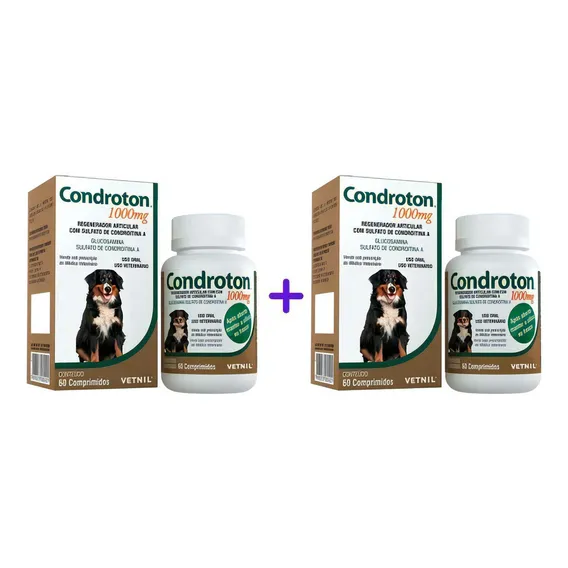 Combo Regenerador Condroton 1000mg 60cp Vetnil - 2 Unidades Foto 1