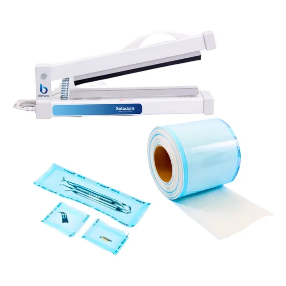 Combo Seladora P/ Autoclave Com Rolo De Papel Grau Cirúrgico 110v/220v Foto 1