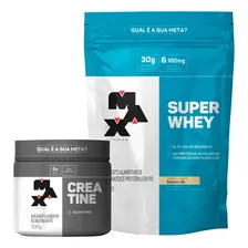 Combo Super Whey Protein + Creatina 100g Pura Max Titanium Sabor Baunilha Foto mini 1