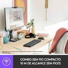 Combo Teclado e Mouse sem fio Logitech MK220 Layout ABNT2 Foto mini 2