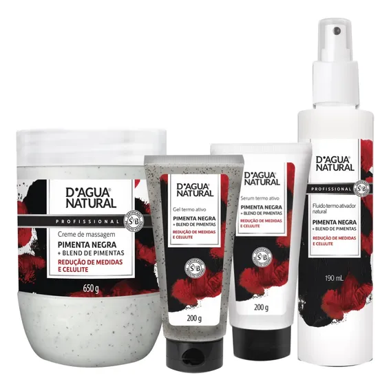 Combo Termoativo Creme Gel Serum Fluido Pimenta Negra Foto 1