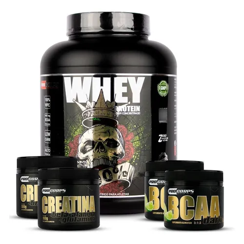 Combo Whey 100% 2kg + 2 Creatina +2 Bcaa Foto 1