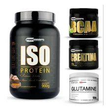 Combo Whey Isolado + Bcaa + Creatina + Glutamina Sabor Baunilha Foto mini 1