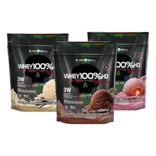 Combo Whey Protein 100% Hd Gourmet Refil 3 Sabores 450g Cada - Black Skull Foto  mini 1