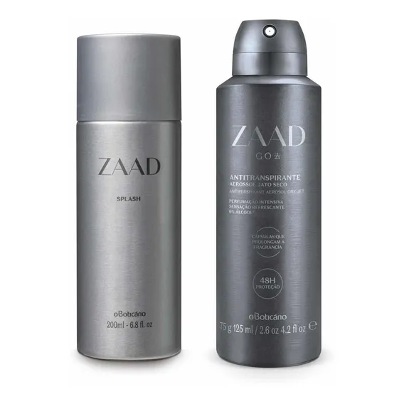 Combo Zaad: Splash 200ml + Antitranspirante Aerosol 75g Foto 1