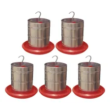Comedouro Aves Galvanizado Prato Plástico 3kg 5 Unidades Foto mini 1