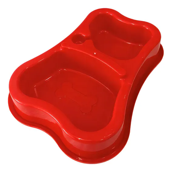 Comedouro Duplo Para Cachorro Gatos Pet Bebedouro Automatico Cor Comedouro Duplo Automatico Vermelho Foto 1