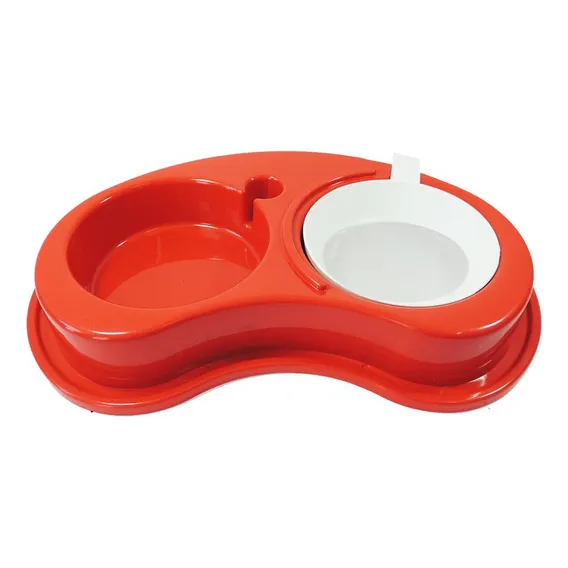 Comedouro Plastico Anti-formiga Luxo Duplo - G (vermelho) Foto 1