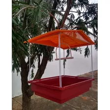 Comedouro Tratador Para PÔssaros Livres E Mansos Porta Ração Foto mini 3