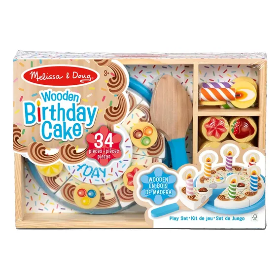 Comidinha Brinquedo Madeira Bolo Aniversário Melissa & Doug Foto 1