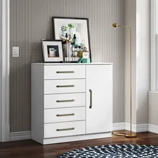 Cômoda Com Sapateira 5 Gavetas Milão Cor Branco Foto mini  2