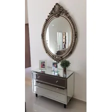 Comoda Espelhada 3 Gavetas Espelho Bisotado Puxador Cristal Foto mini 4