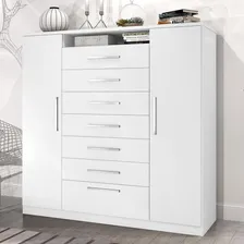 Cômoda J&a Móveis Mega 2 Portas 7 Gavetas Branca Cor Branco Foto mini  2