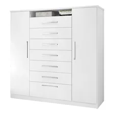Cômoda J&a Móveis Mega 2 Portas 7 Gavetas Branca Cor Branco Foto  mini 1