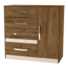 Cômoda Moval 4 Gavetas Com 1 Sapateira Vênus Moval Cor Marrom Foto  mini 1