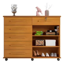 Cômoda Sapateira Geval Gran Luxo Com 6 Gavetas 2 Portas Cor Nature Foto mini  3