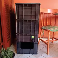 Composteira Doméstica 128 Litros Minhocas Suporte Cor Preto Foto mini  2
