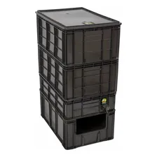 Composteira Doméstica 128 Litros Minhocas Suporte Cor Preto Foto  mini 1
