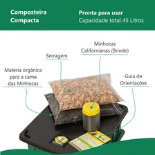 Composteira Doméstica 45 Litros Com Minhocas Foto mini 3