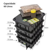 Composteira Doméstica 60 Litros Com Minhocas Cor Composteira Preta Foto mini  2