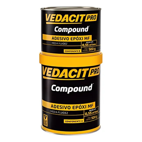 Compound Adesivo Epóxi De Média Fluidez 1kg - Vedacit Foto 1