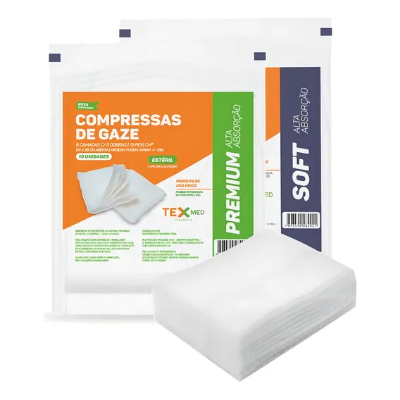 Compressa Gaze Estéril 11 Fios 30 Envelopes - Texmed Foto 1