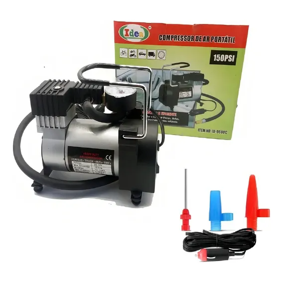 Compressor Ar Automotivo 12v Portátil Idea 9690 Carro Moto Foto 1