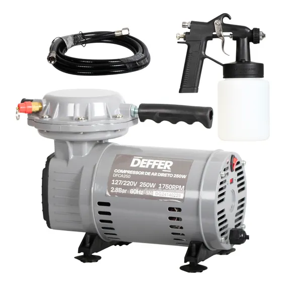 Compressor Ar Direto Portátil 0,5hp C/ Pistola E Mangueira Foto 1