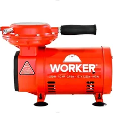 Compressor Ar Direto Portátil 1/2Hp Bivolt 370w com Pistola e Mangueira Worker Foto mini 1