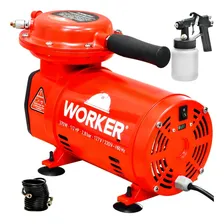 Compressor Ar Direto Portátil 1/2Hp Bivolt 370w com Pistola e Mangueira Worker Foto mini 3