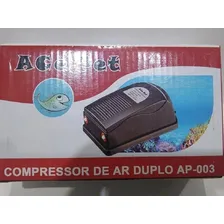Compressor Ar Oxigenação De Aquário 2 Saídas Ap-003 110v Foto mini  3