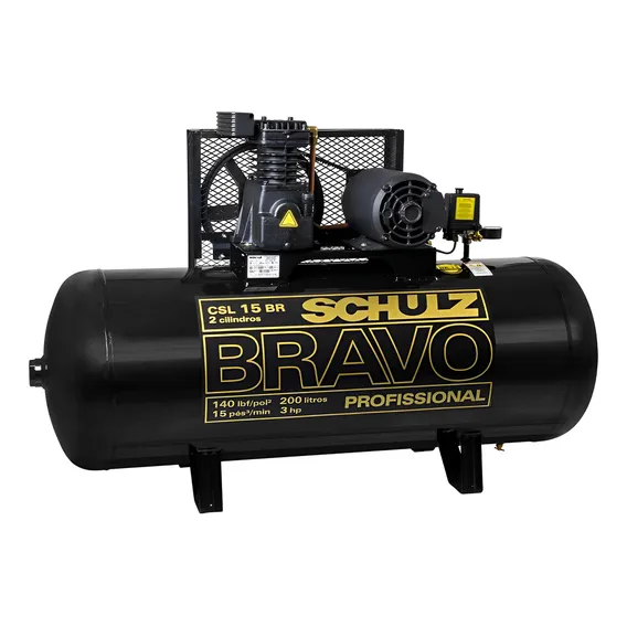 Compressor Ar Schulz Bravo 15 Pés 200l Motor Weg 3hp 220v Foto 1