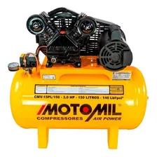 Compressor De Ar 150 Litros 15 PĂ©s 3 Hp Bivolt E ImbatĂvel Cor Amarelo 127v/220v Foto mini 1