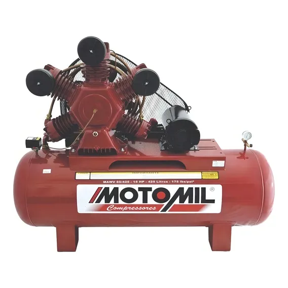 Compressor De Ar 60 Pés Maw-60 / 425 Litros Trifásico - Moto Bivolt Foto 1