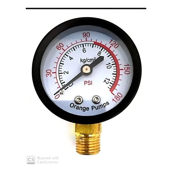 Compressor de manômetro hidropneumático 0-180psi 5cm 1/4 radial Ps Foto 1