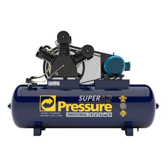 Compressor Pressure Super Ar 40 425 Lts 175 Lbs 10 Cv Trif Foto 1
