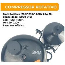 Compressor Rotativo 12000 Btu/s 220v R410 Foto mini 3