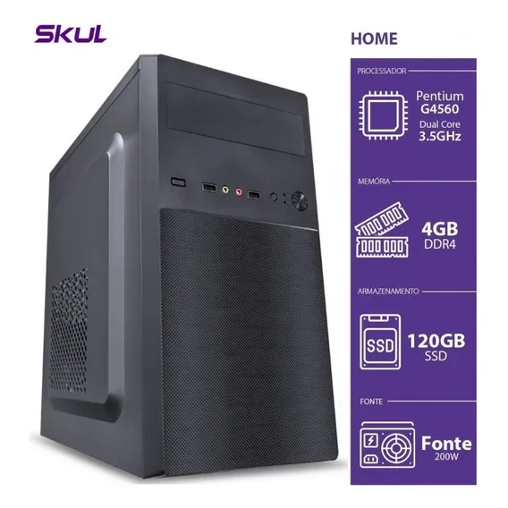 Computador Home H200 - Pentium G4560 3.5ghz 4gb Ssd 120gb Foto 1
