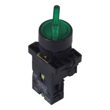 Comutador Sibratec Seletor Iluminado 2 Posições Fixas 1na Verde 220v Foto  mini 1