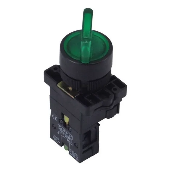 Comutador Sibratec Seletor Iluminado 2 Posições Fixas 1na Verde 220v Foto 1