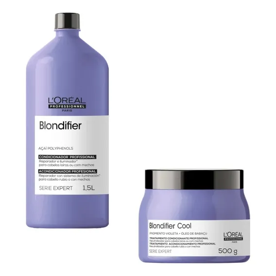 Condicionador 1,5l E Máscara 500ml - Loreal Blondifier Cool Foto 1