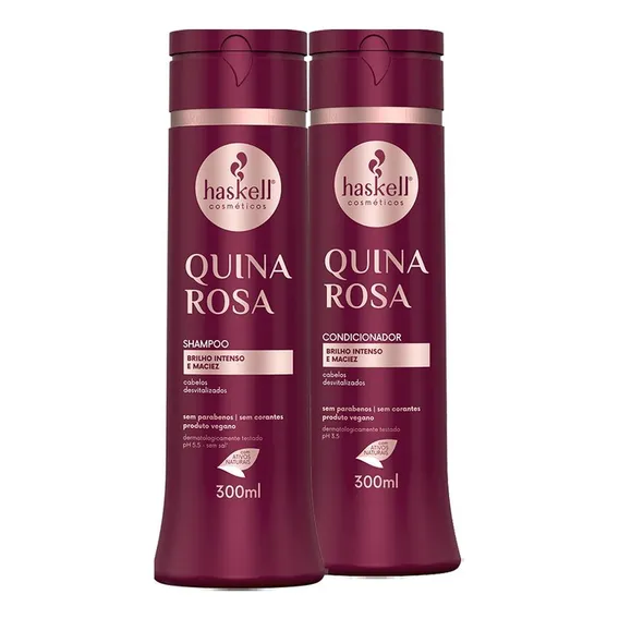 Condicionador Haskell Kit Haskell Quina Rosa Shampoo E Condicionador 300Ml Kit de floral Foto 1