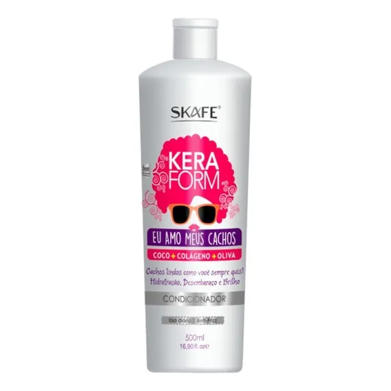 Condicionador Skafe Keraform Eu Amo Meus Cachos 500ml Foto 1
