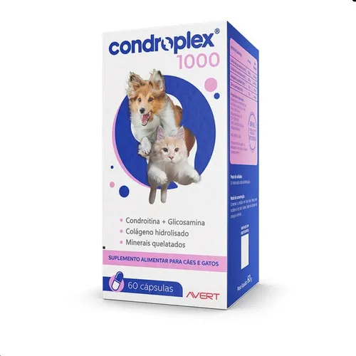Condroplex 1000mg 60cáps Suplemento Cães E Gatos Condroitina Foto 1