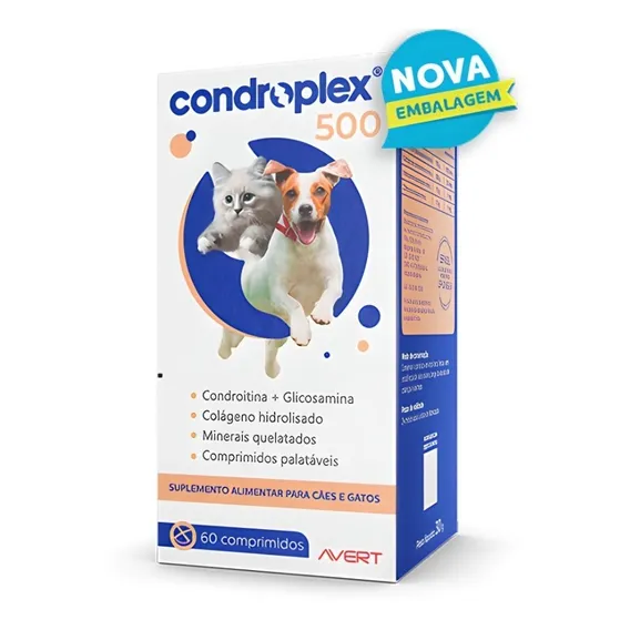 Condroplex 500mg Supl. P/ Cães E Gatos 60 Comp Foto 1